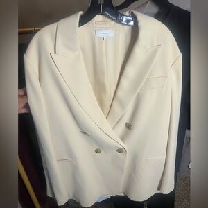 Vince Ivory Double-Breasted Blazer